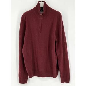 Weatherproof Sweater Mock Neck Quarter Button Burgundy, Medium, $38, B60